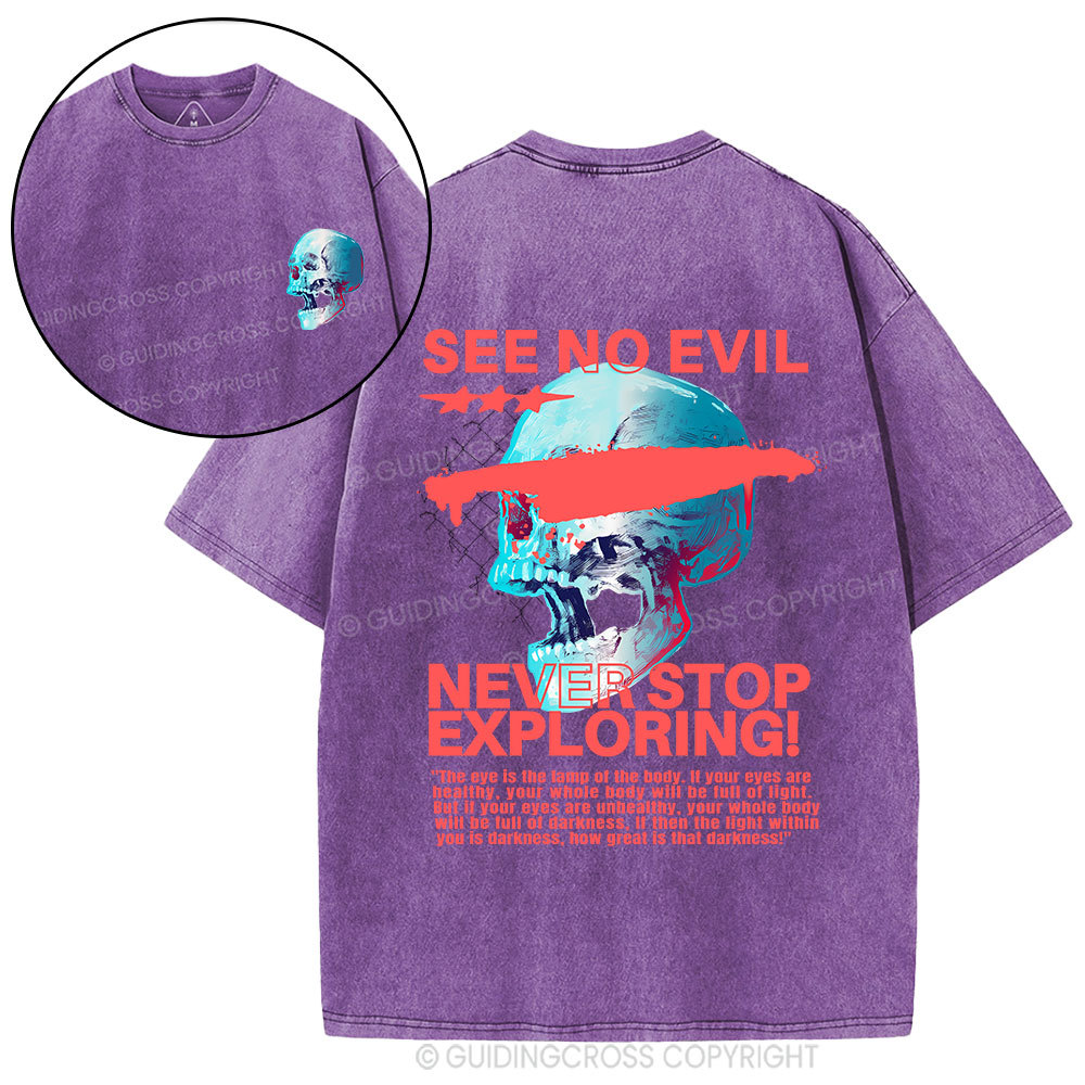 See No Evil Christian Washed T-Shirt