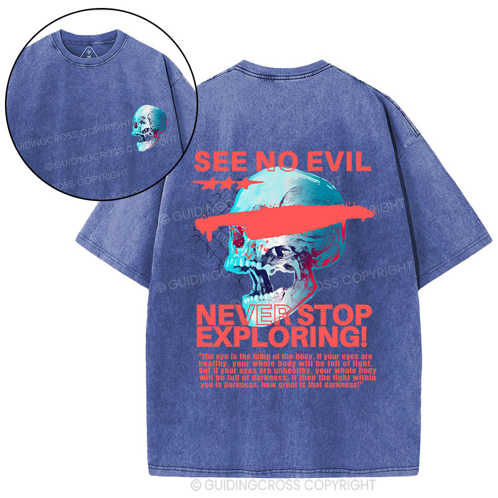 See No Evil Christian Washed T-Shirt
