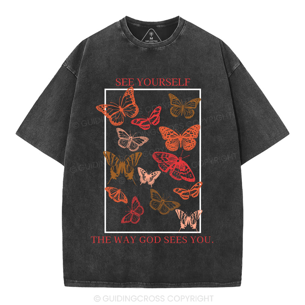 See Yourself The Way God Sees You Christian Washed T-Shirt