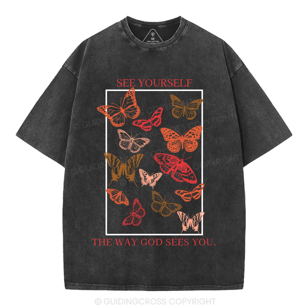 See Yourself The Way God Sees You Christian Washed T-Shirt