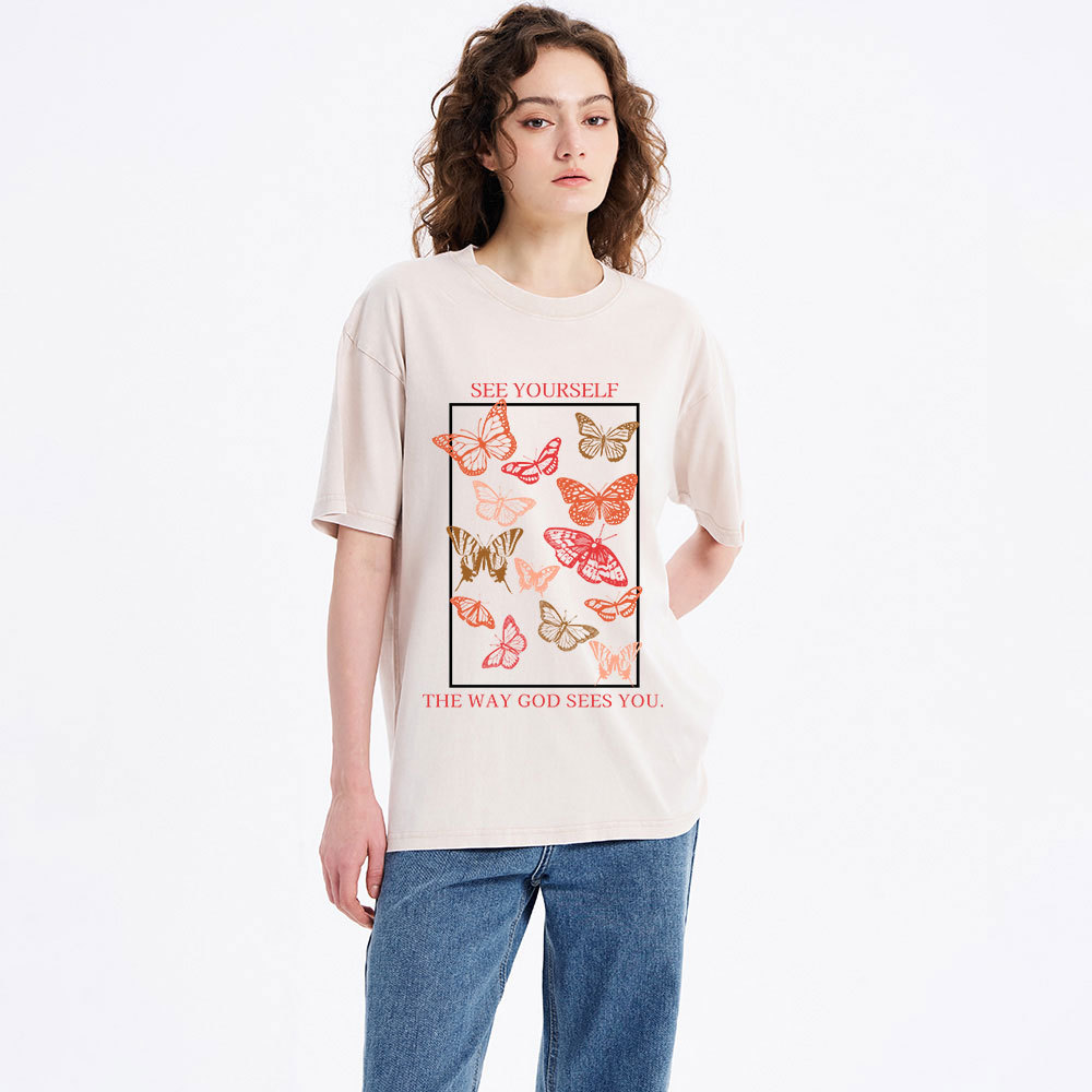 See Yourself The Way God Sees You Christian Washed T-Shirt