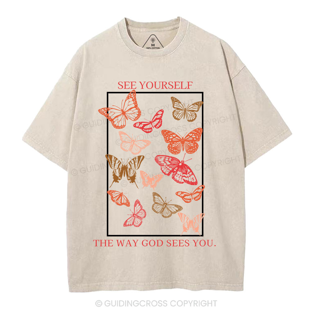 See Yourself The Way God Sees You Christian Washed T-Shirt