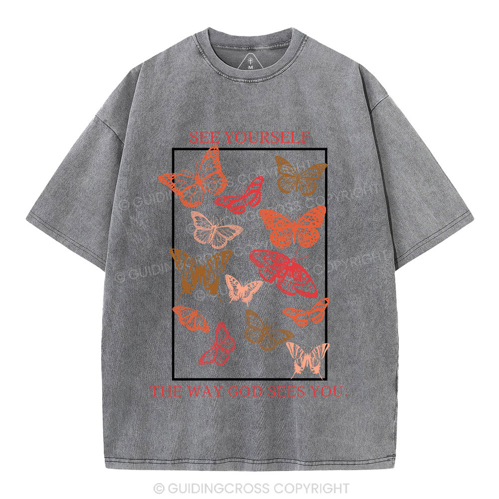 See Yourself The Way God Sees You Christian Washed T-Shirt