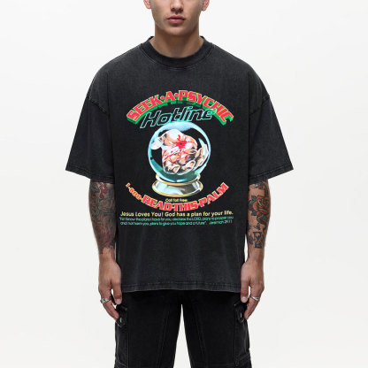 Seek A Psychis Christian Washed T-Shirt