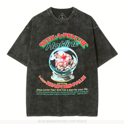 Seek A Psychis Christian Washed T-Shirt