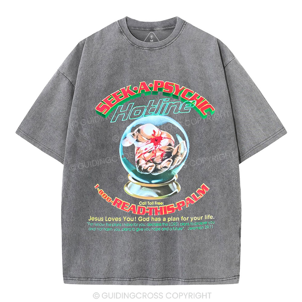 Seek A Psychis Christian Washed T-Shirt