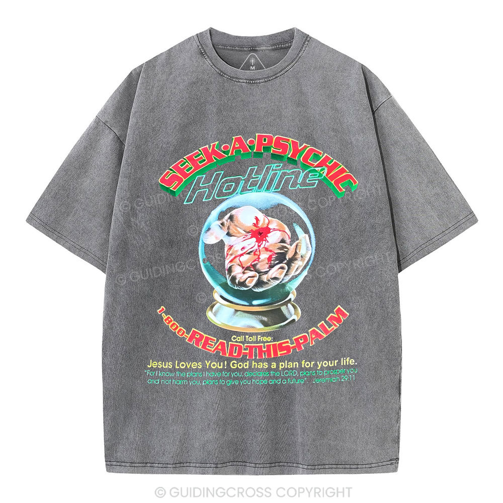 Seek A Psychis Christian Washed T-Shirt