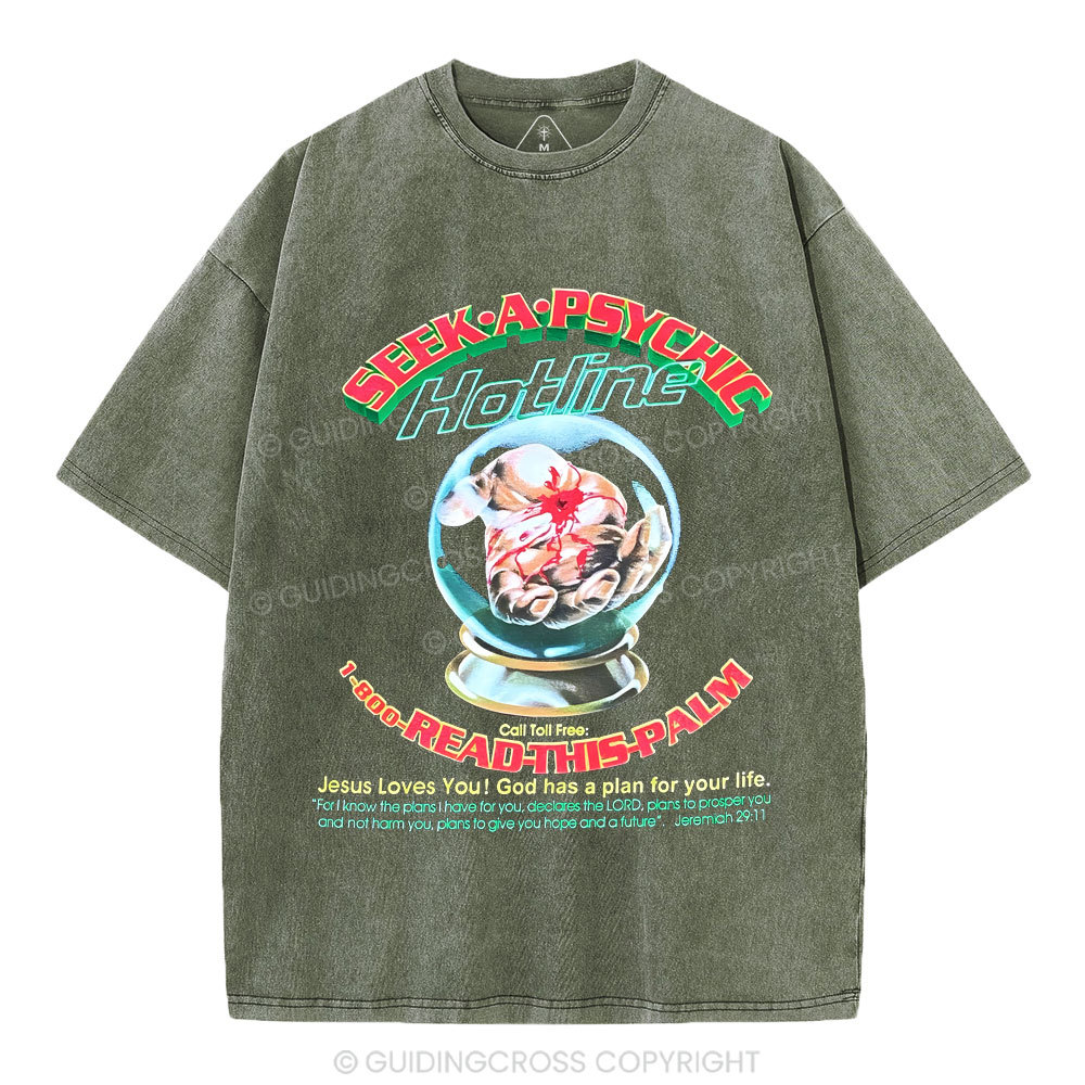 Seek A Psychis Christian Washed T-Shirt