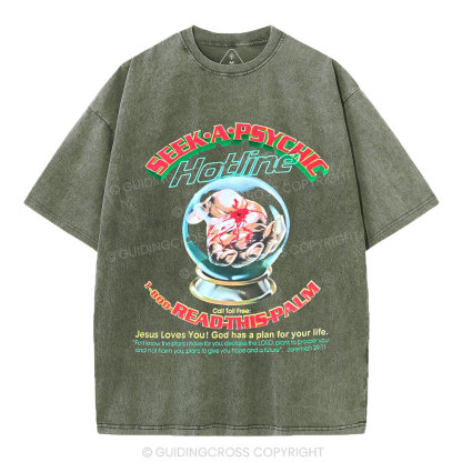 Seek A Psychis Christian Washed T-Shirt