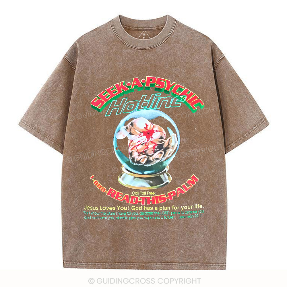 Seek A Psychis Christian Washed T-Shirt