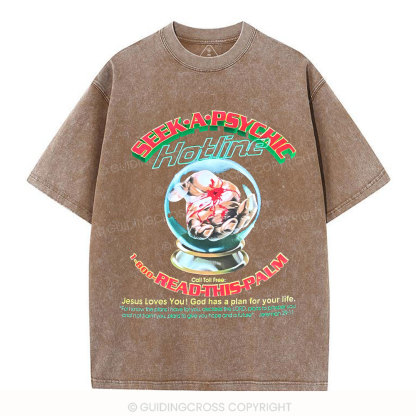 Seek A Psychis Christian Washed T-Shirt