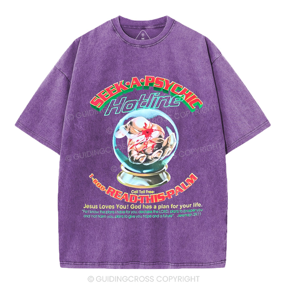 Seek A Psychis Christian Washed T-Shirt