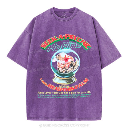 Seek A Psychis Christian Washed T-Shirt