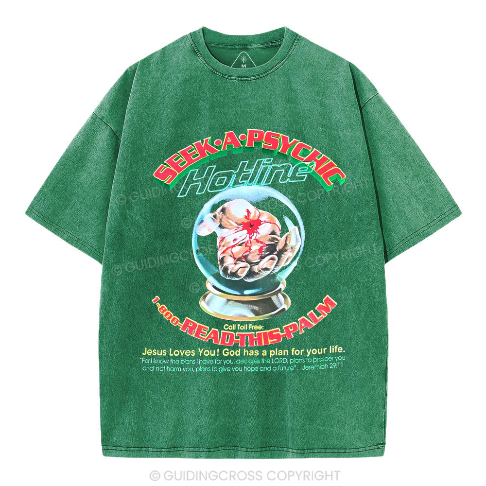 Seek A Psychis Christian Washed T-Shirt