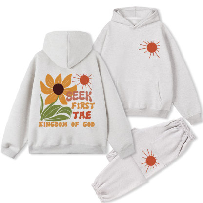 Seek First The Kindom Of God Christian Fleece Hoodie Set