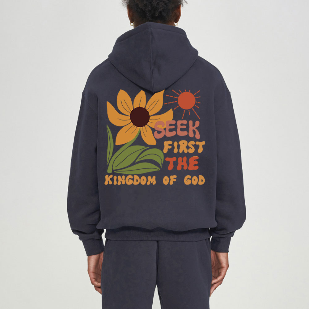 Seek First The Kindom Of God Christian Fleece Hoodie Set