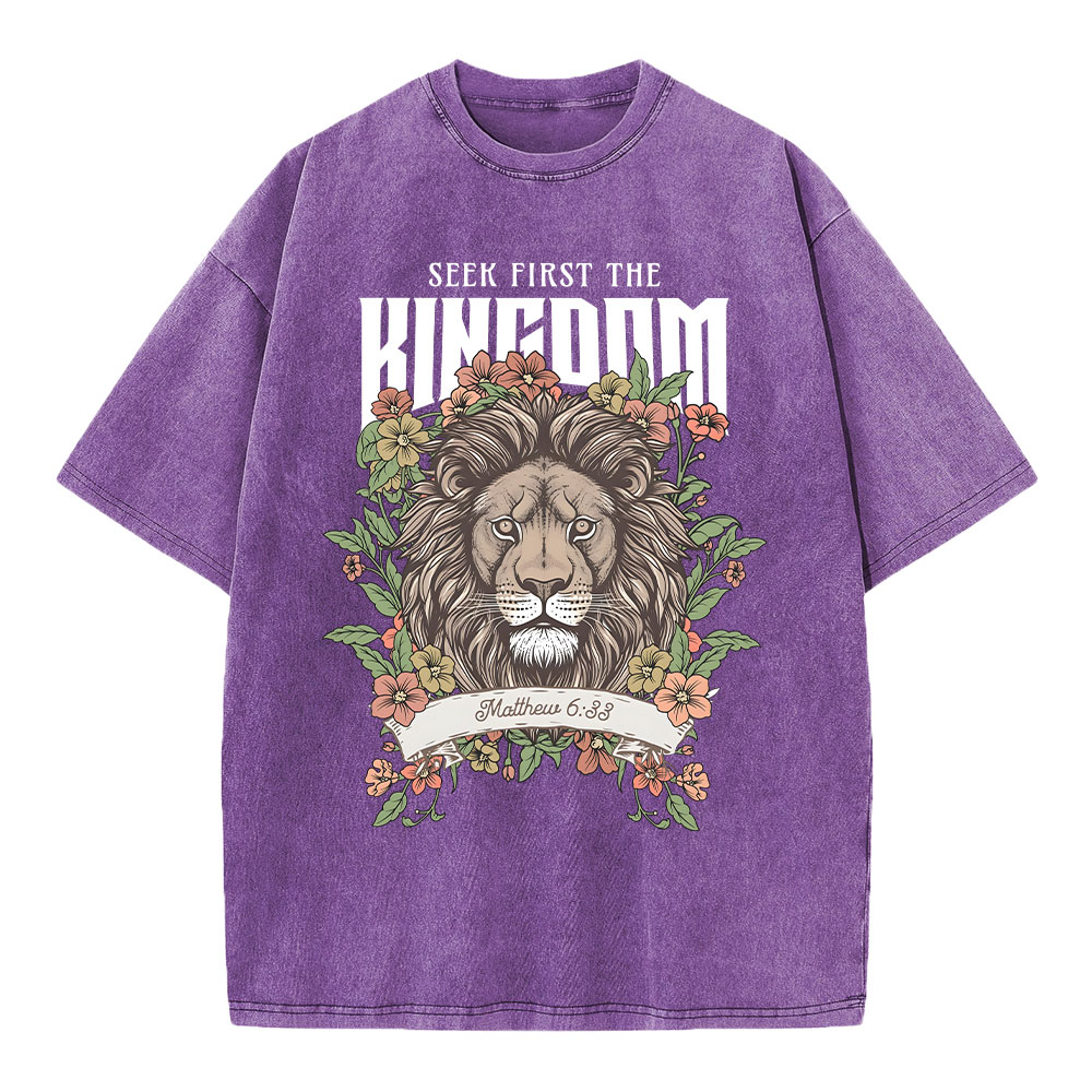 Seek First The Kingdom Christian Washed T-Shirt