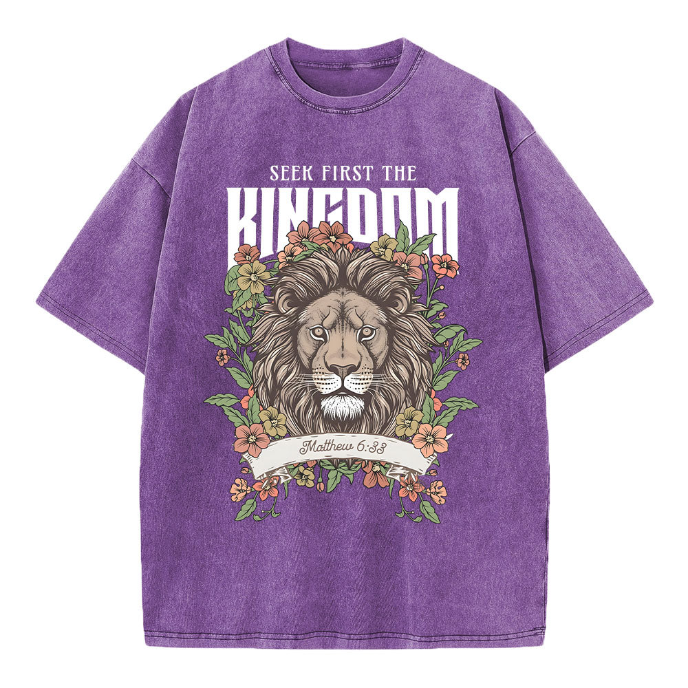 Seek First The Kingdom Christian Washed T-Shirt