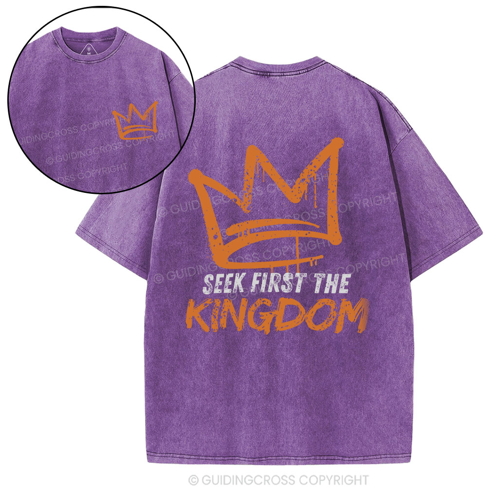 Seek First The Kingdom Christian Washed T-Shirt
