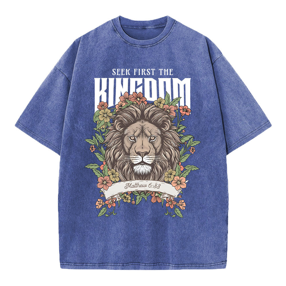 Seek First The Kingdom Christian Washed T-Shirt
