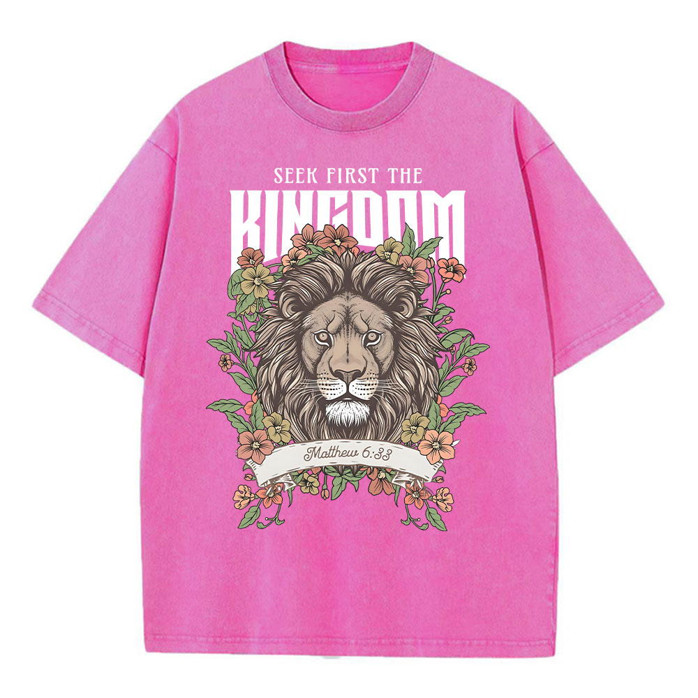 Seek First The Kingdom Christian Washed T-Shirt