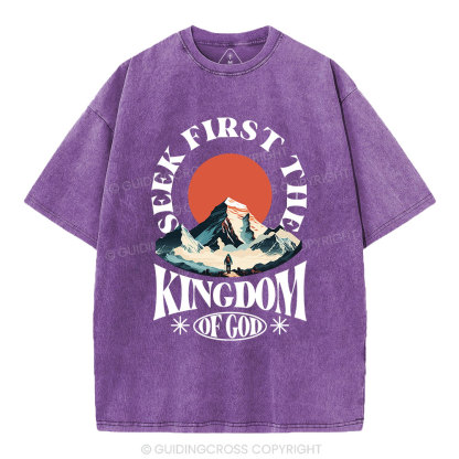Seek First The Kingdom Of God Christian Washed T-Shirt