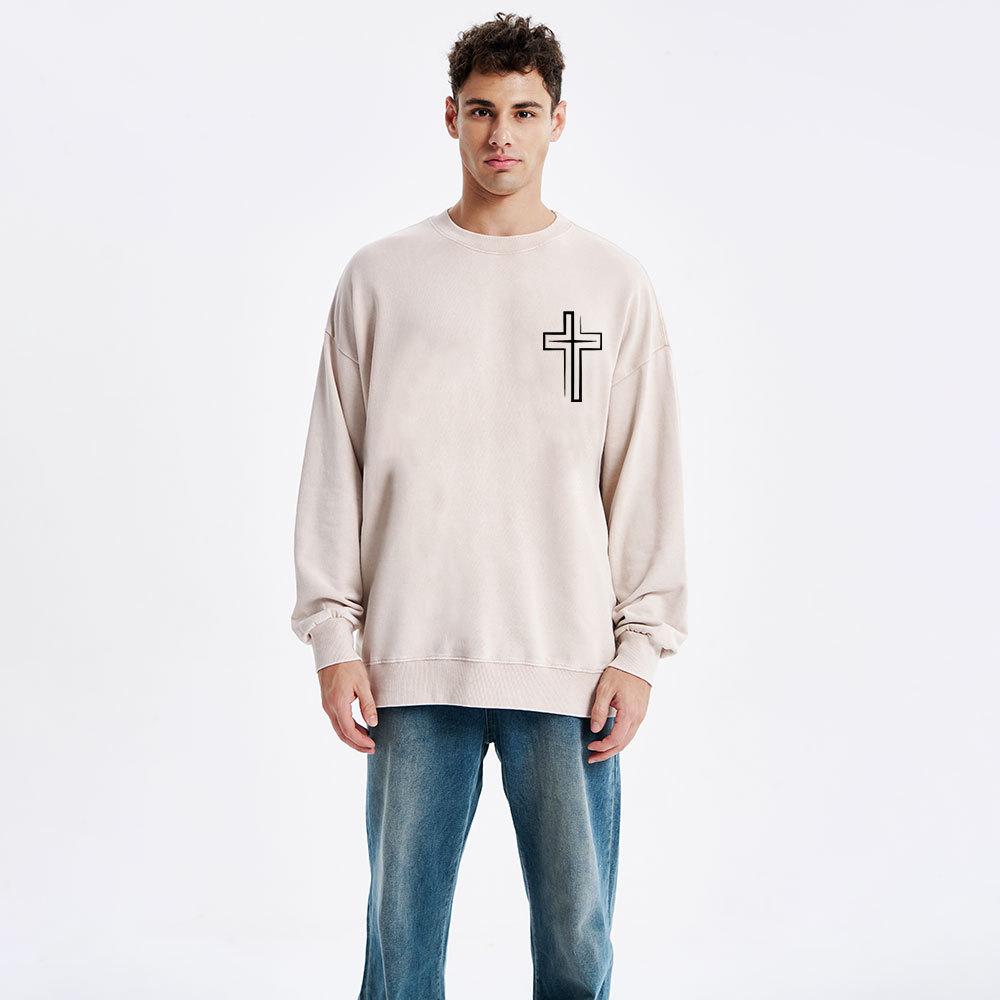 Seek First The Kingdom Of God Christian Washed Sweatshirt