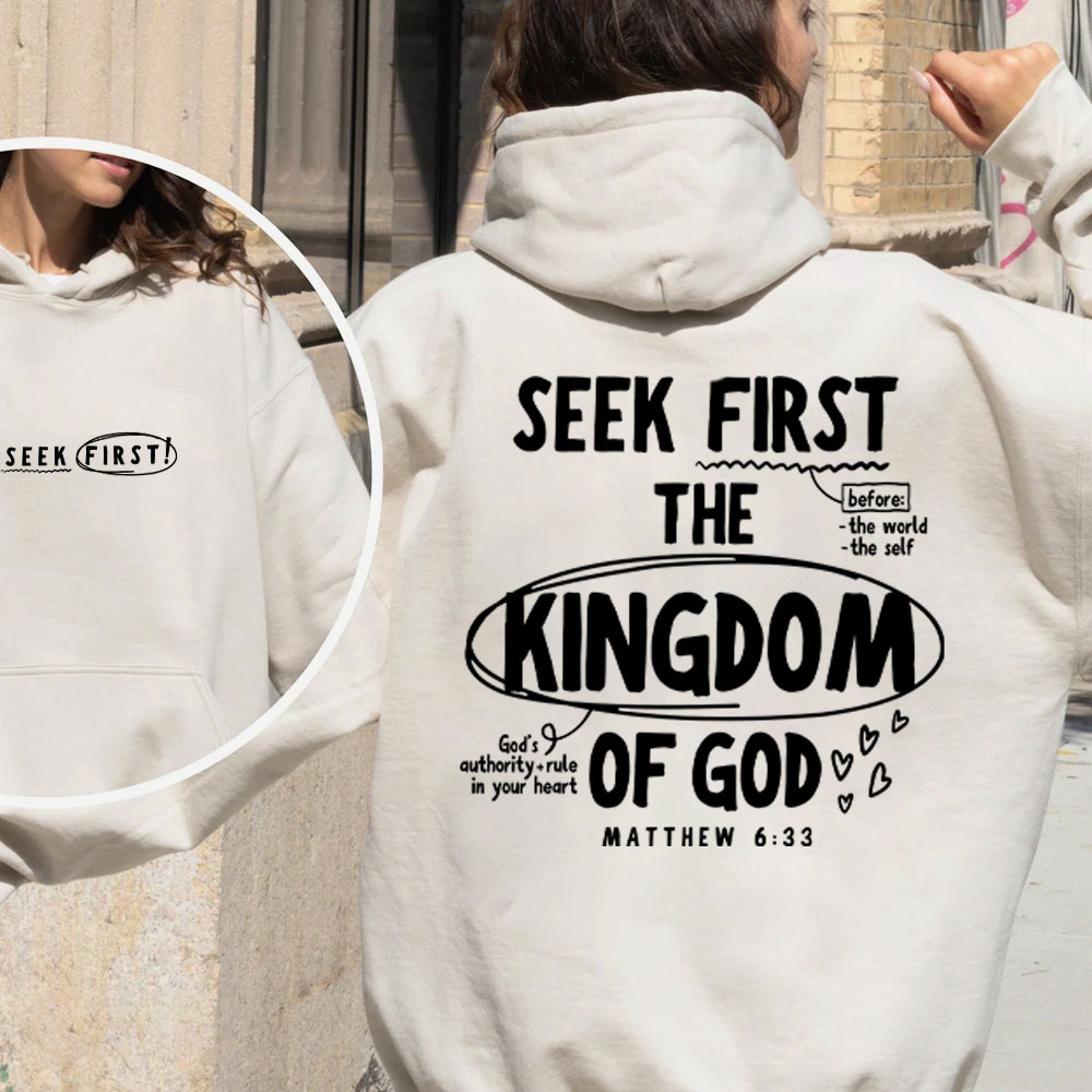 Seek Frist The Kingdom Of God Christian Fleece Hoodie Set