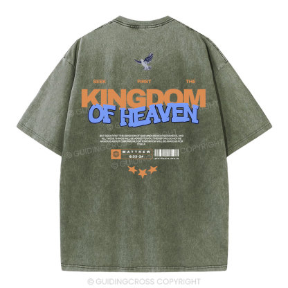 Seek Frist The Kingdom Of Heaven Christian Washed T-Shirt
