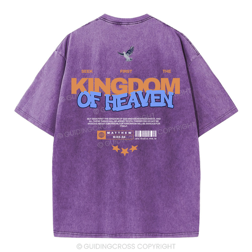Seek Frist The Kingdom Of Heaven Christian Washed T-Shirt