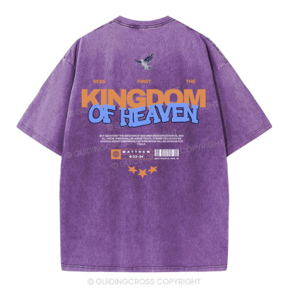 Seek Frist The Kingdom Of Heaven Christian Washed T-Shirt