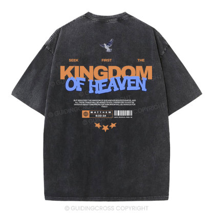 Seek Frist The Kingdom Of Heaven Christian Washed T-Shirt