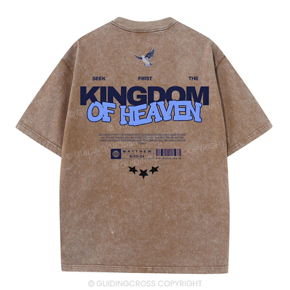 Seek Frist The Kingdom Of Heaven Christian Washed T-Shirt