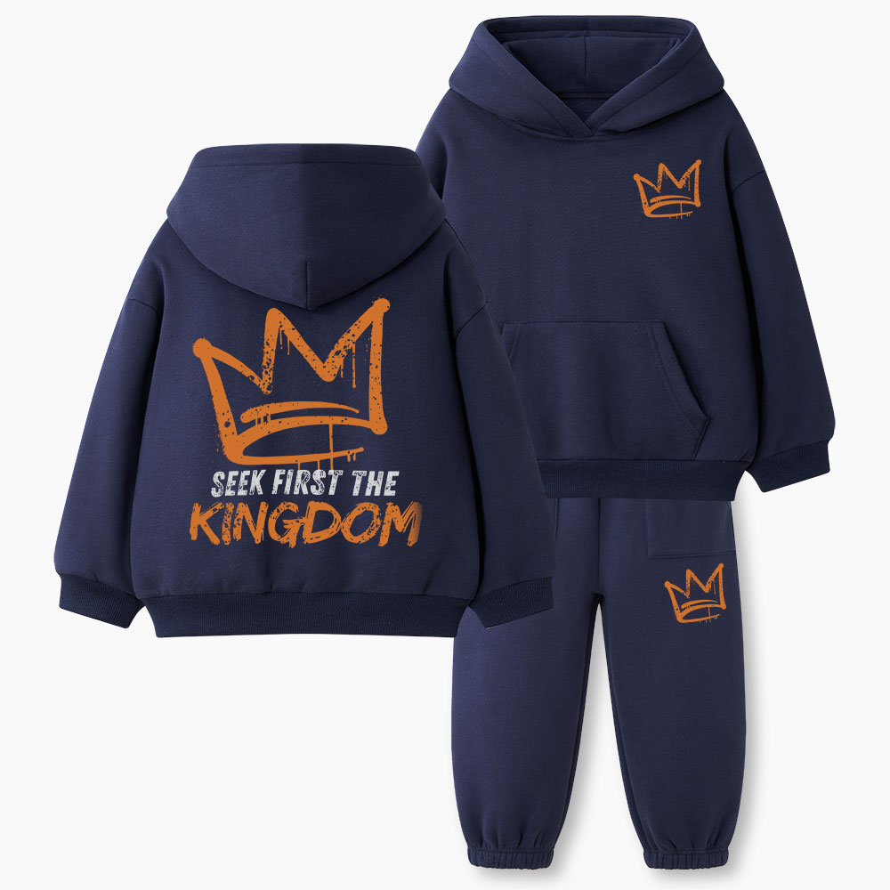 Seek First The Kingdom Christian Kid Fleece Hoodie Set