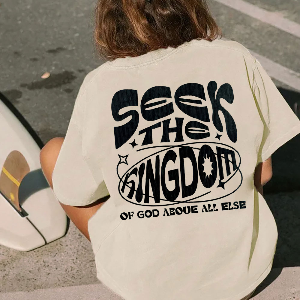 Seek The kingdom Christian Washed T-Shirt