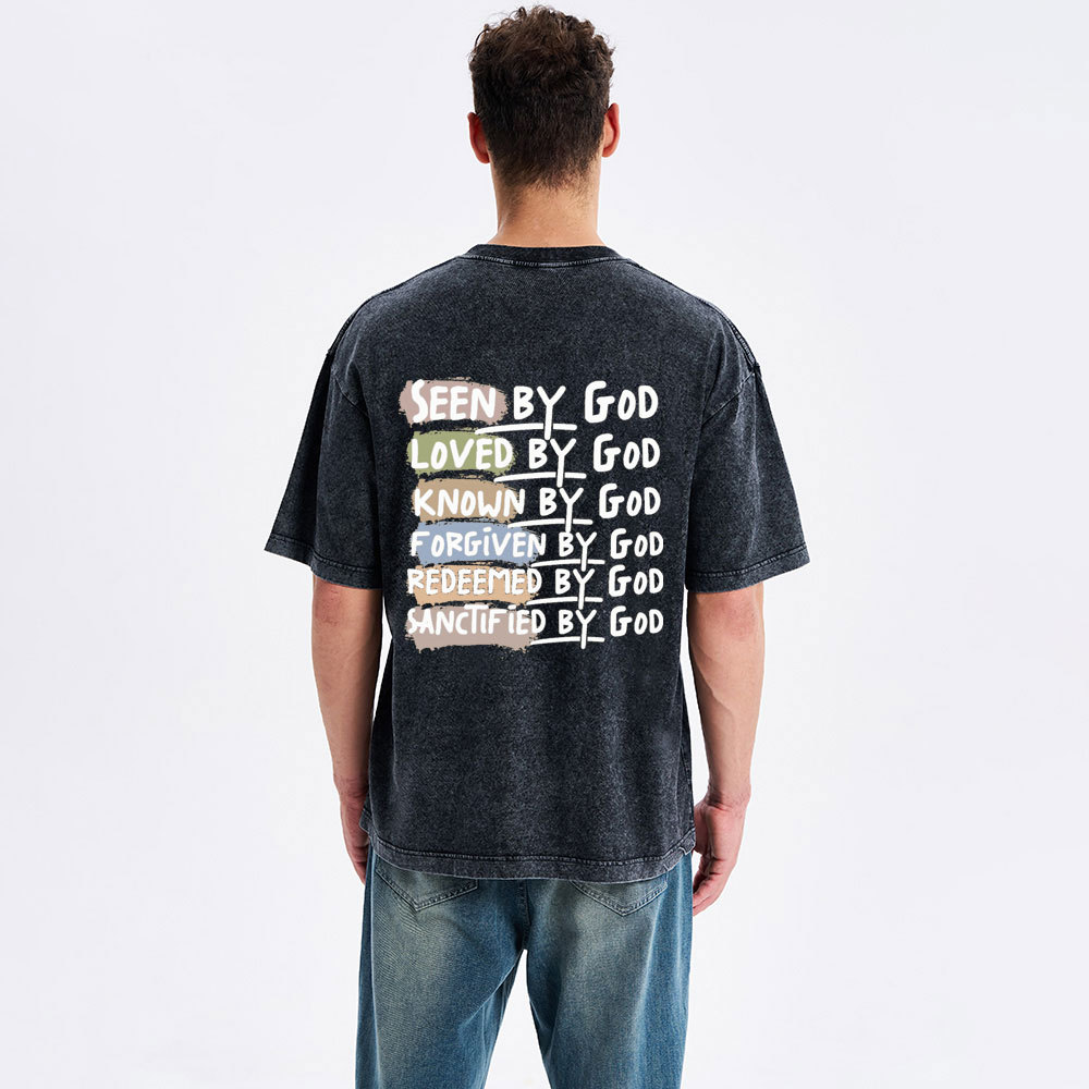 Seen By God Christian Washed T-Shirt