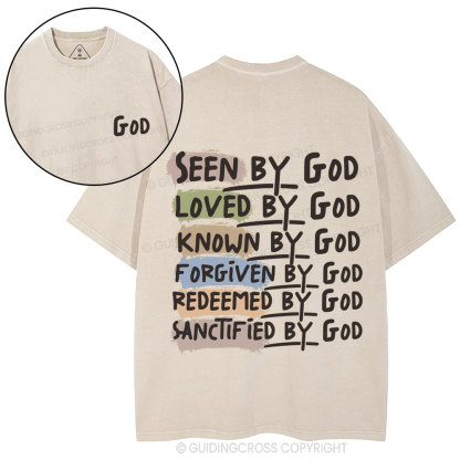 Seen By God Christian Washed T-Shirt