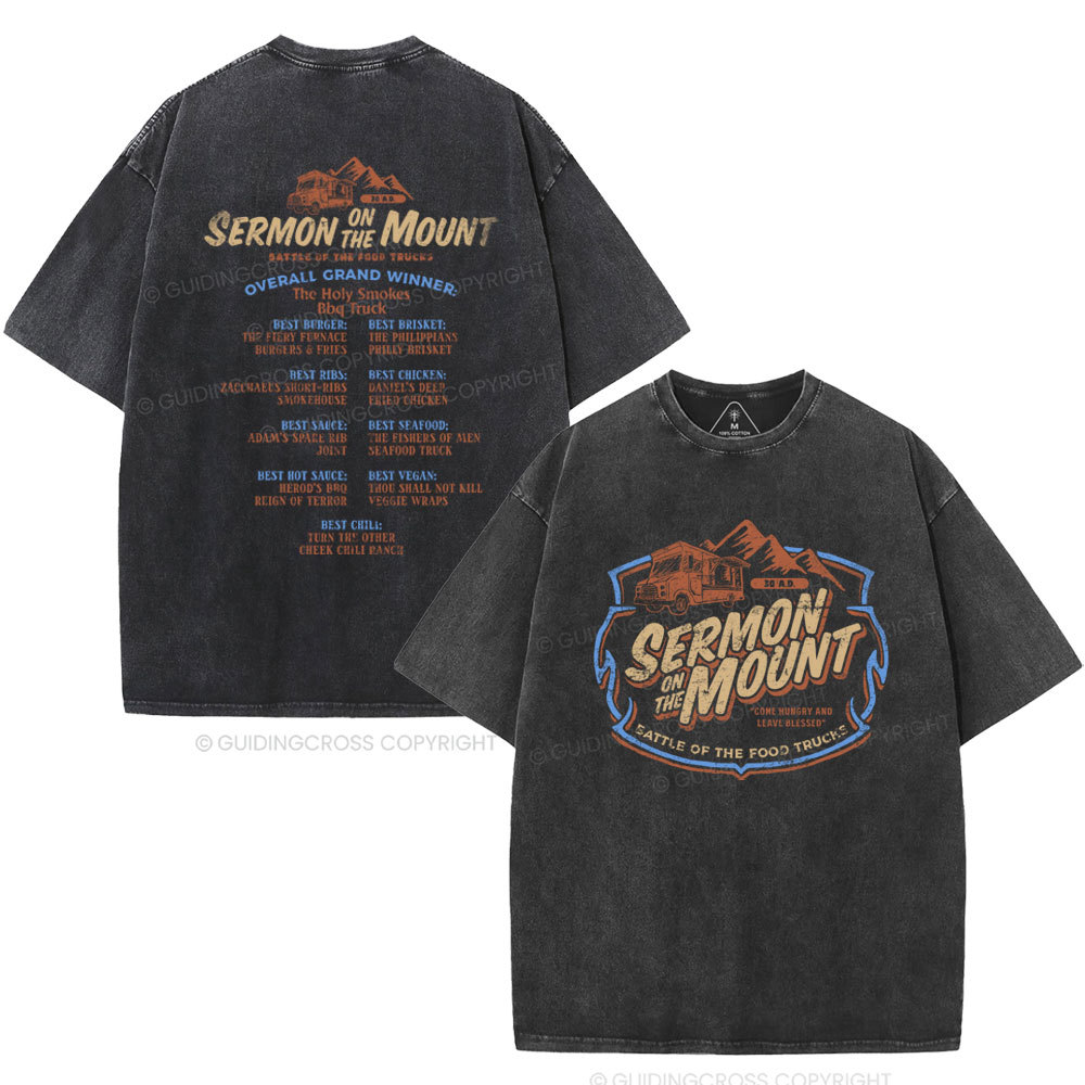 Sermon On The Mount Christian Washed T-shirt