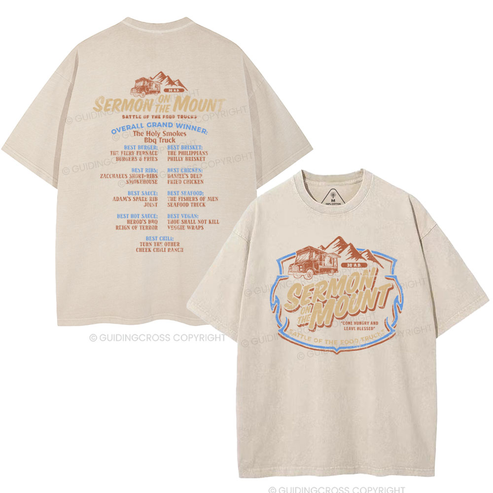 Sermon On The Mount Christian Washed T-shirt