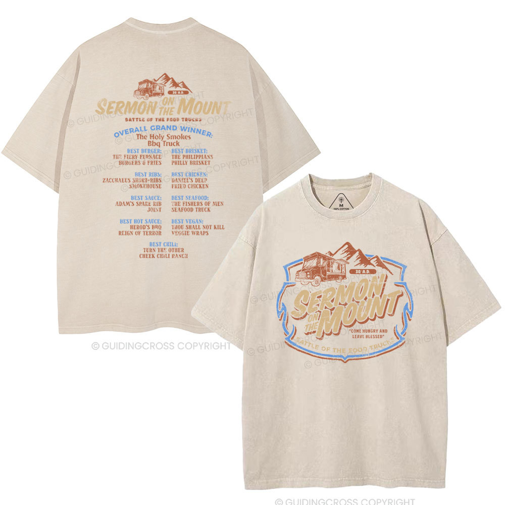 Sermon On The Mount Christian Washed T-shirt