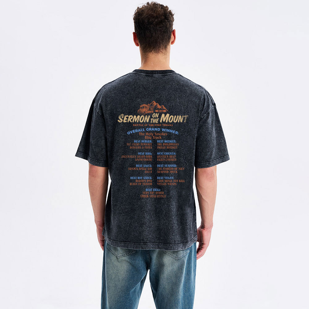 Sermon On The Mount Christian Washed T-shirt