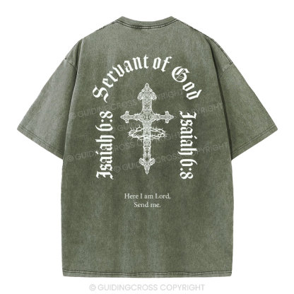 Servent Of God Christian Washed T-Shirt