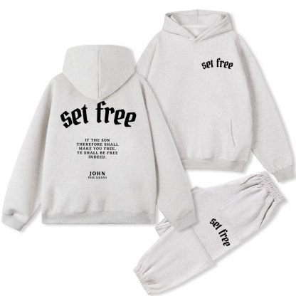 Set Free Christian Fleece Hoodie Set
