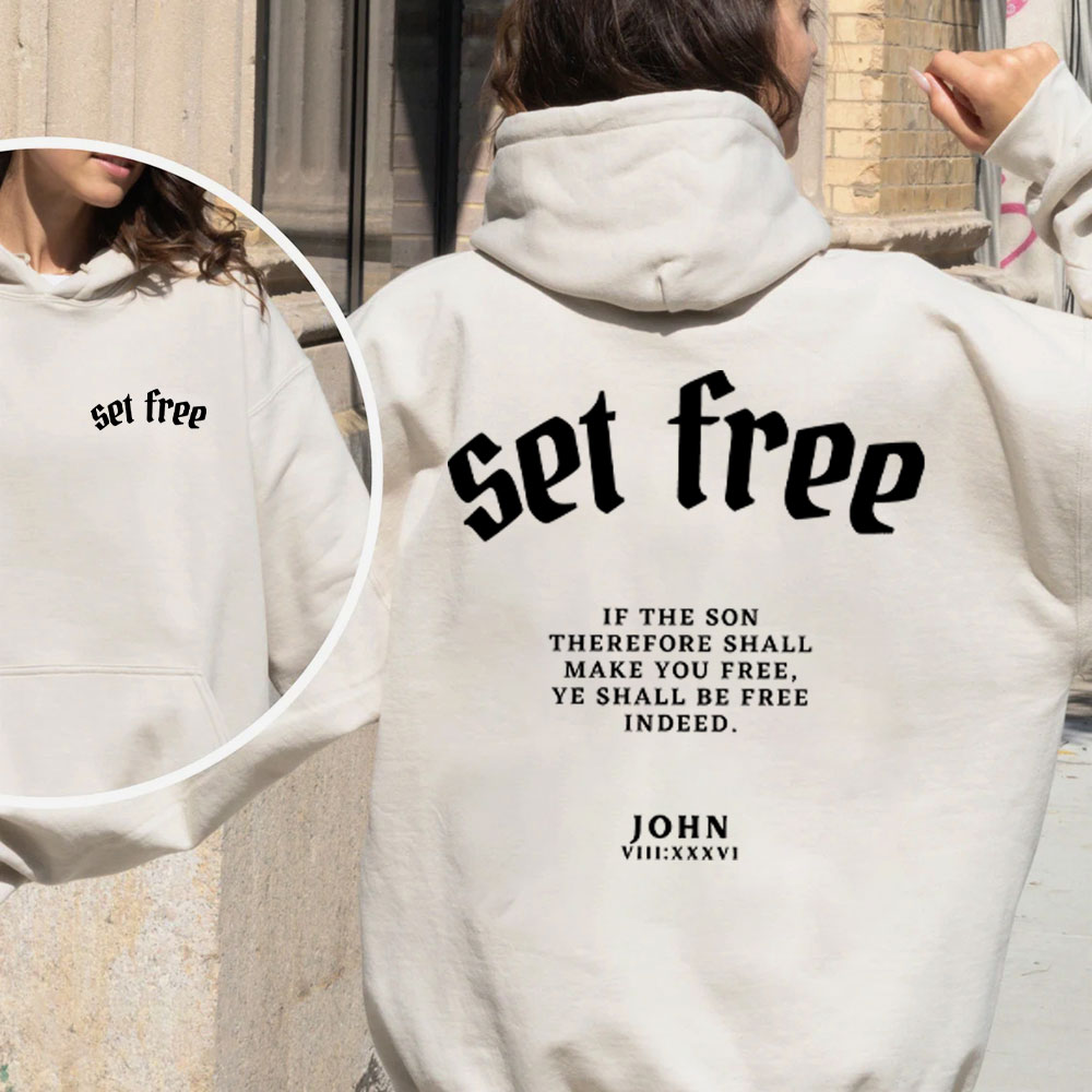 Set Free Christian Fleece Hoodie Set
