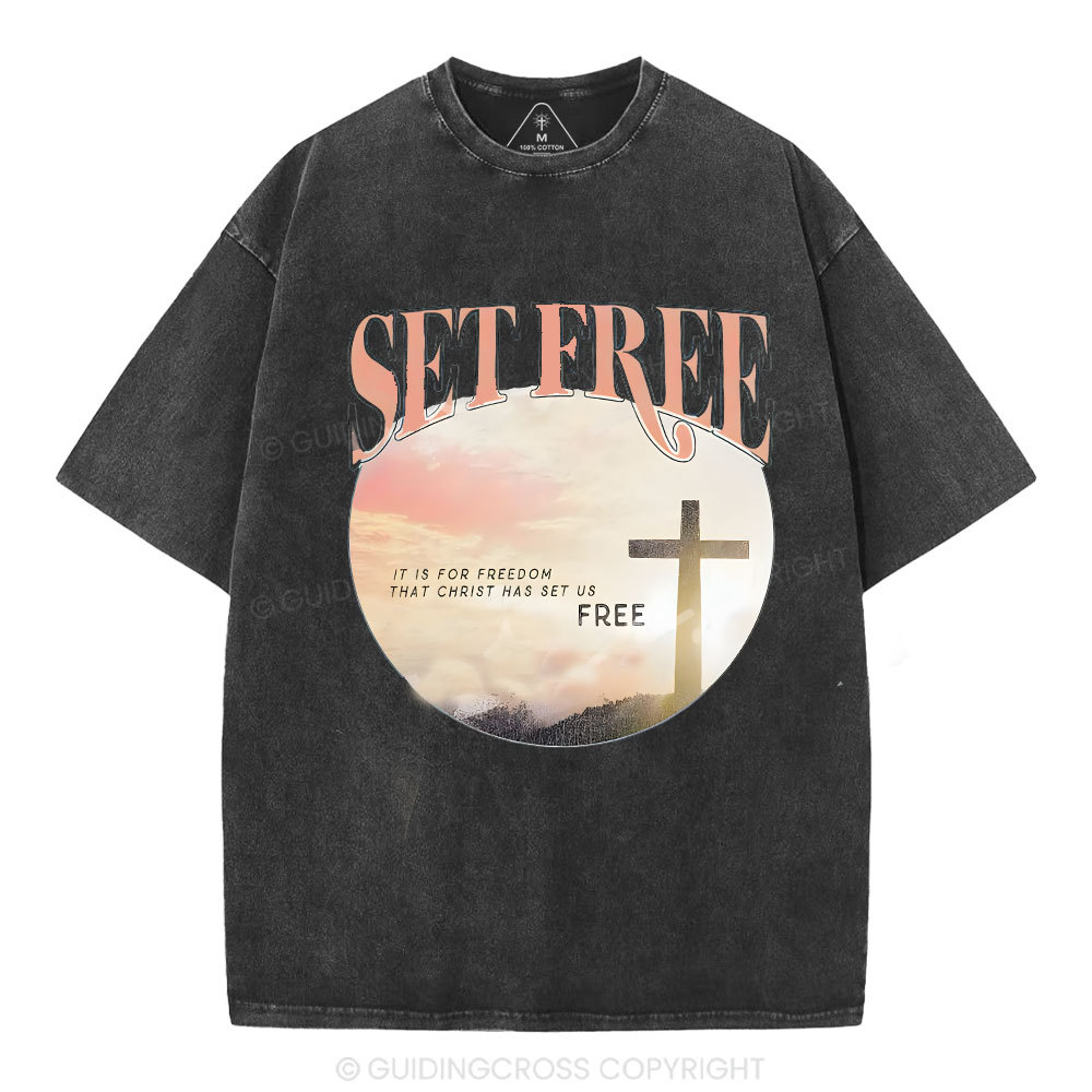 Set Free Christian Washed T-Shirt