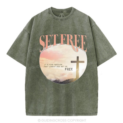 Set Free Christian Washed T-Shirt