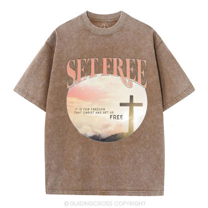 Set Free Christian Washed T-Shirt