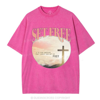 Set Free Christian Washed T-Shirt