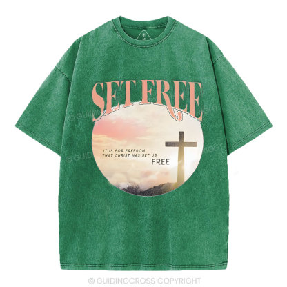 Set Free Christian Washed T-Shirt