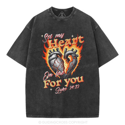 Set My Heart Crhsitian Washed T-Shirt